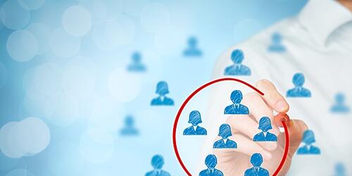 blue graphic individuals being circled in red pen